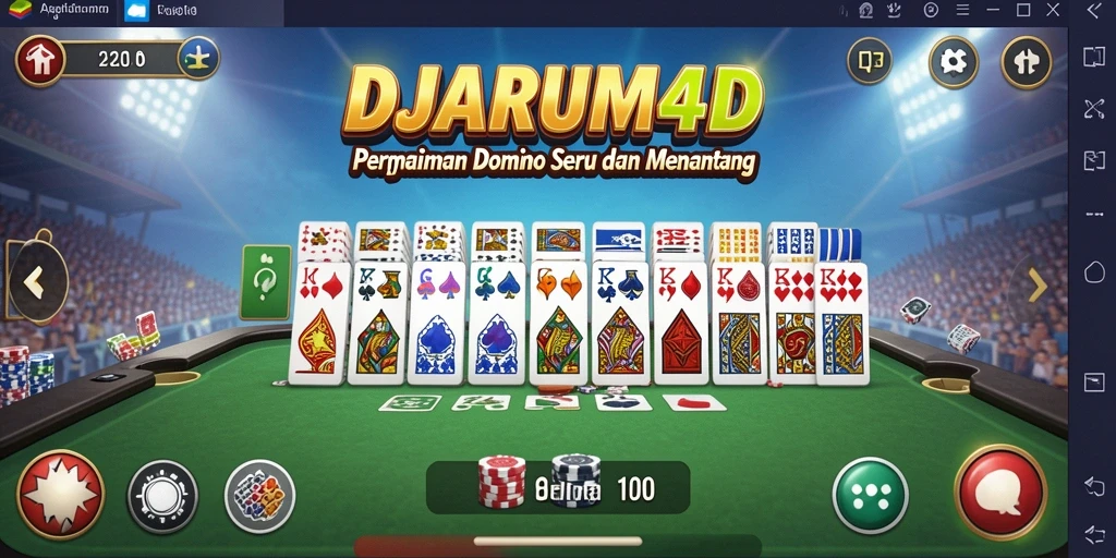 Screenshot DJARUM4D menunjukkan pemain bersaing dalam permainan Domino yang menegangkan.
