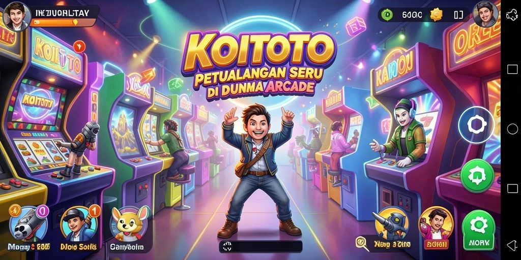 Screenshot menampilkan aksi seru dalam gameplay arcade KOITOTO.