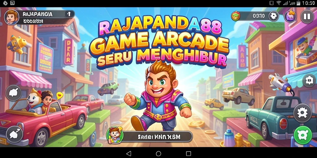 Screenshot gameplay RAJAPANDA88 dengan karakter lucu dan tantangan menarik.