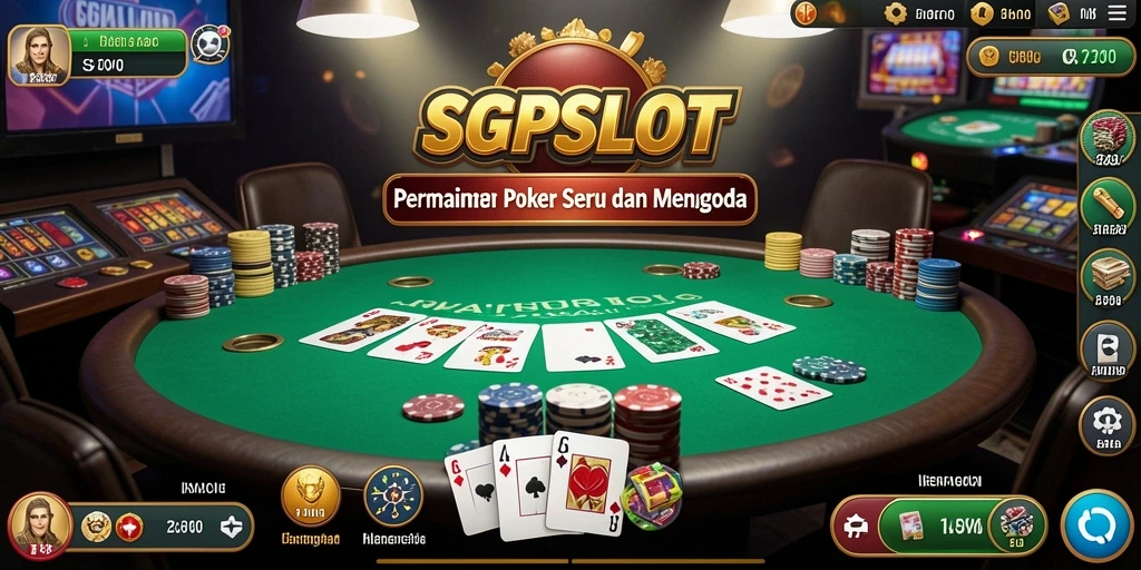Tampilan utama SGPSLOT dengan gameplay Poker yang menegangkan.