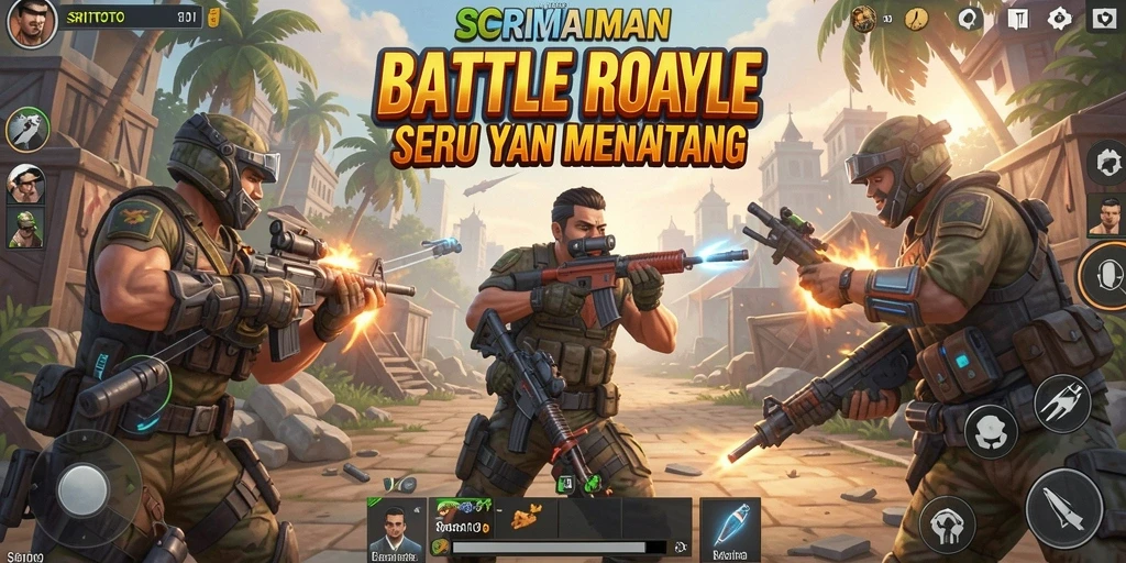 Tampilan menarik dari gameplay SRITOTO dengan aksi seru Battle Royale.