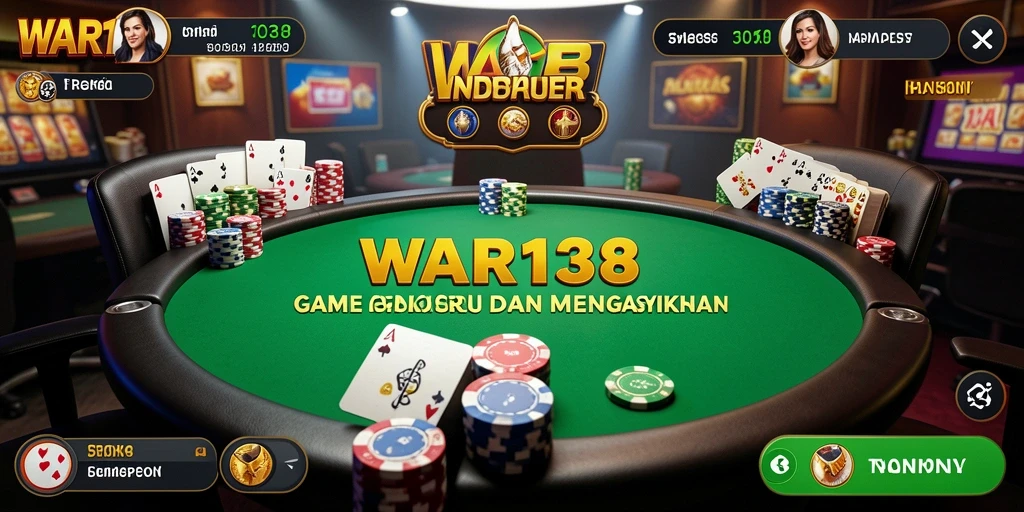 Tampilan menarik dari gameplay poker di WAR138.